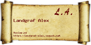 Landgraf Alex névjegykártya